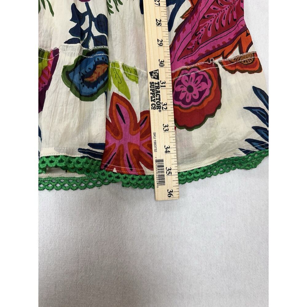 Tiered Floral Maxi Skirt Multicolor Smocked Waist Boho Size S Pure Nordic Gypsy - Picture 4 of 7